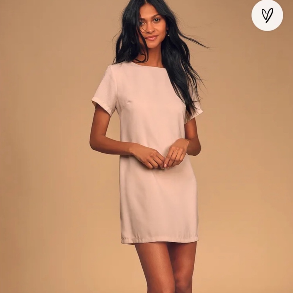 LULUS shift and shout blush pink dress, women’s size medium